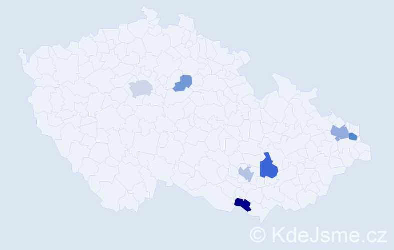 Příjmení: 'Georgiu', počet výskytů 22 v celé ČR