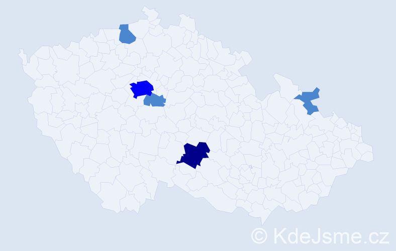 Příjmení: 'Zemanek', počet výskytů 8 v celé ČR