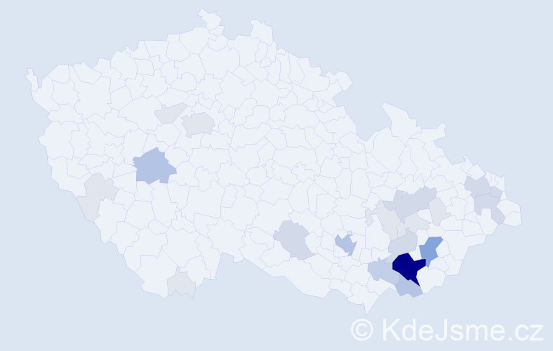 Příjmení: 'Otrusina', počet výskytů 75 v celé ČR
