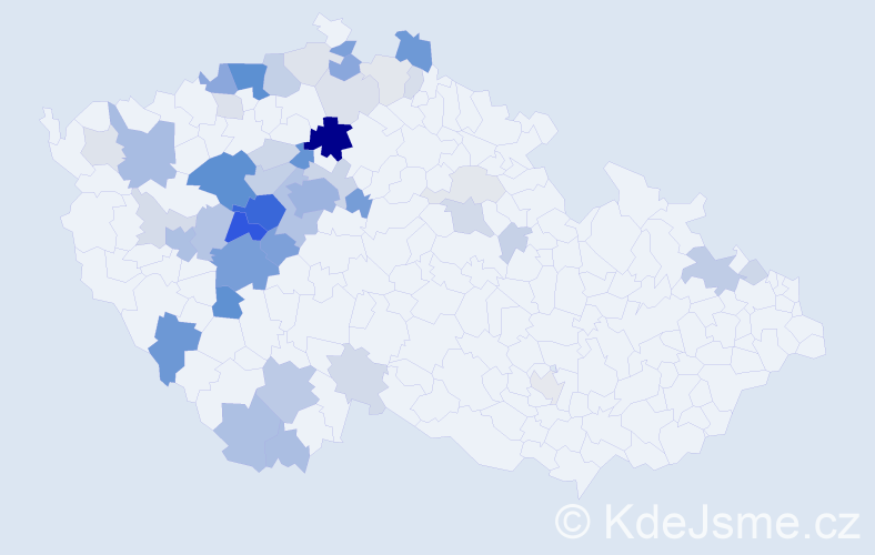 Příjmení: 'Vajnerová', počet výskytů 173 v celé ČR