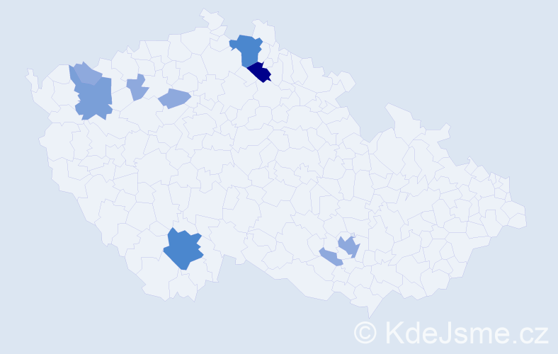 Příjmení: 'Mochal', počet výskytů 20 v celé ČR