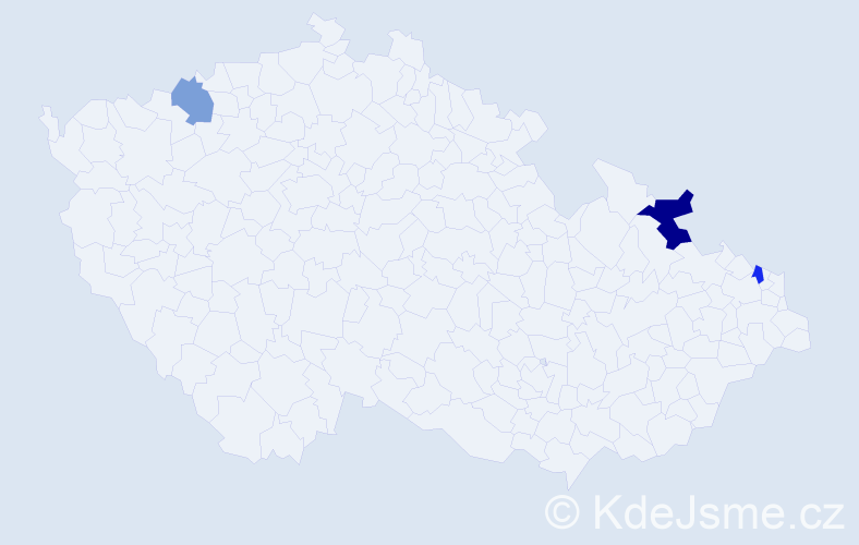 Příjmení: 'Czirák', počet výskytů 4 v celé ČR
