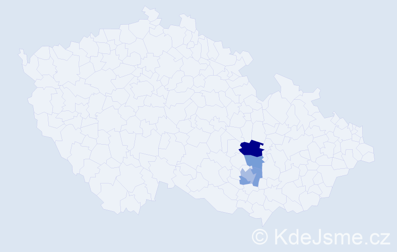 Příjmení: 'Mátal', počet výskytů 7 v celé ČR