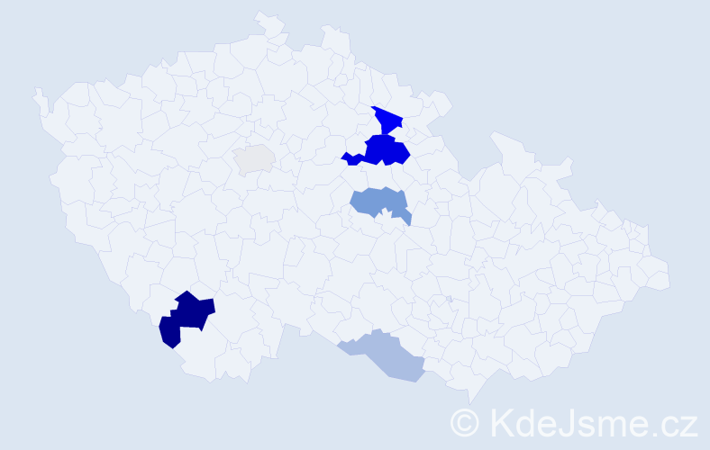 Příjmení: 'Parajová', počet výskytů 17 v celé ČR