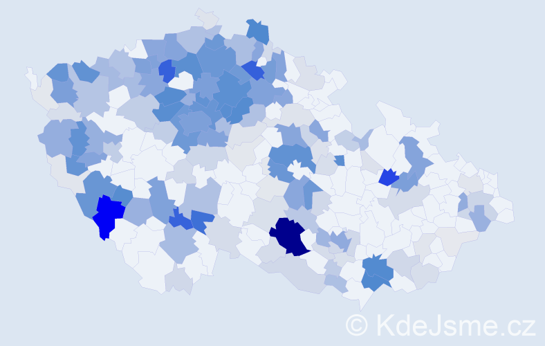 Příjmení: 'Zahrádková', počet výskytů 974 v celé ČR
