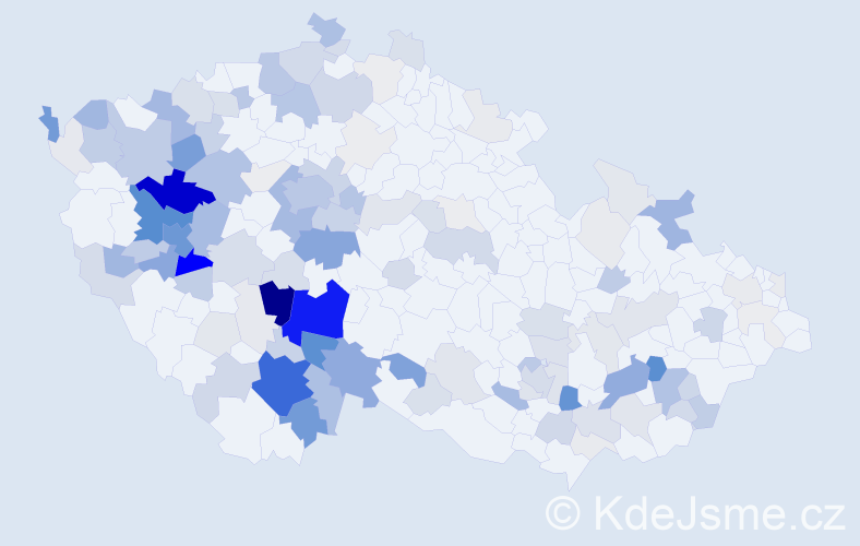 Příjmení: 'Tupý', počet výskytů 533 v celé ČR