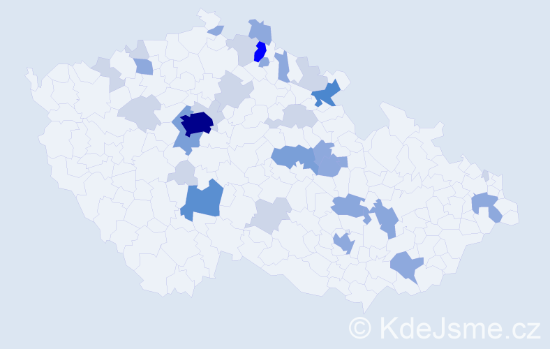 Příjmení: 'Kostlánová', počet výskytů 85 v celé ČR