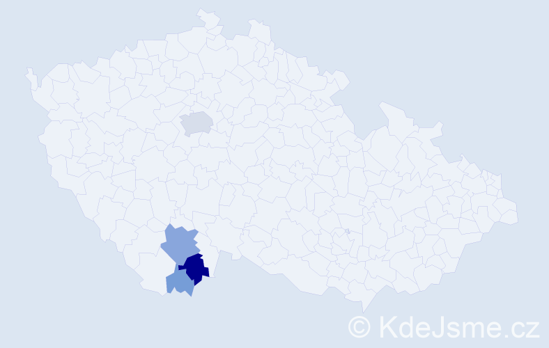 Příjmení: 'Witzany', počet výskytů 14 v celé ČR