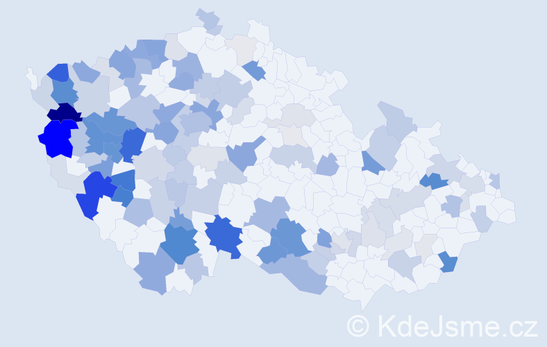 Příjmení: 'Mertlová', počet výskytů 421 v celé ČR