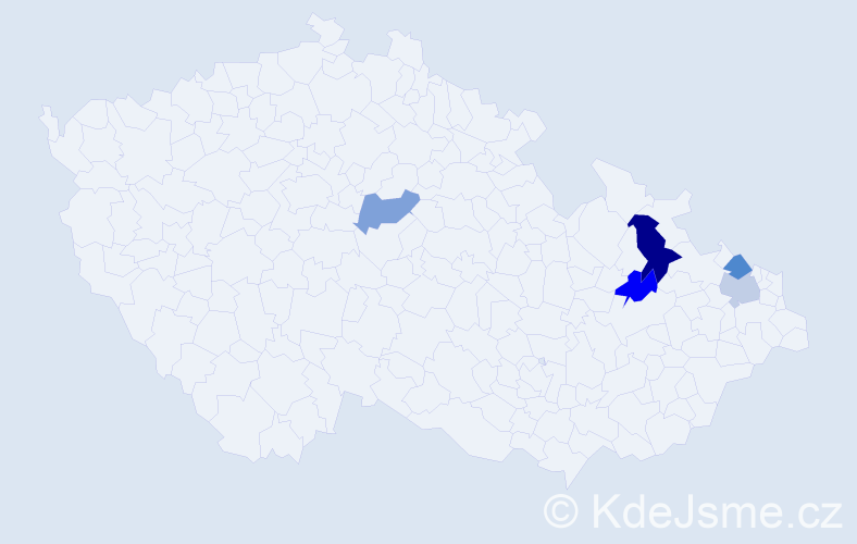 Příjmení: 'Kehrerová', počet výskytů 6 v celé ČR