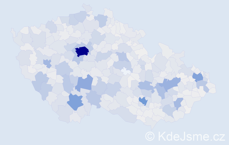Příjmení: 'Kolářová', počet výskytů 8707 v celé ČR