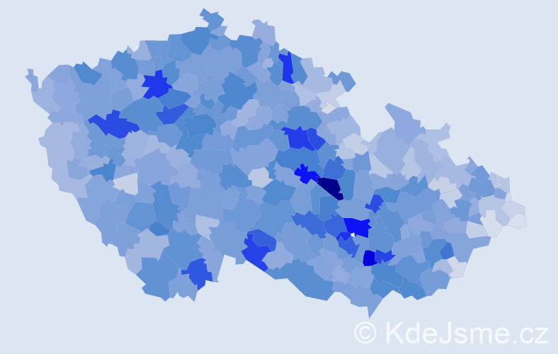 Příjmení: 'Kučera', počet výskytů 15154 v celé ČR