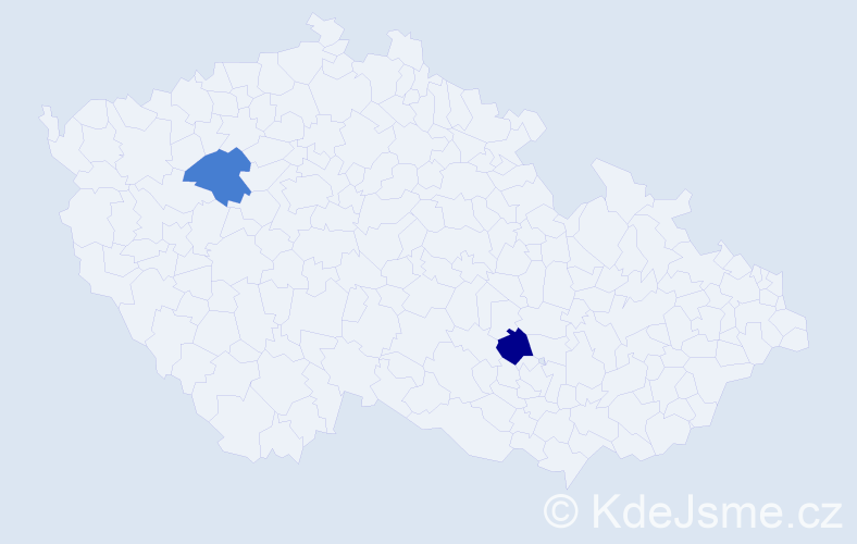Příjmení: 'Vykroutil', počet výskytů 2 v celé ČR