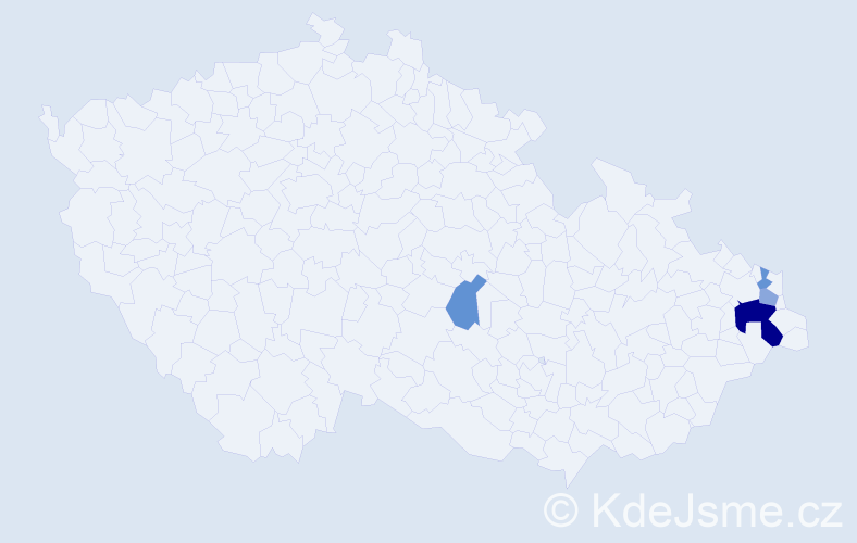 Příjmení: 'Cuprák', počet výskytů 8 v celé ČR