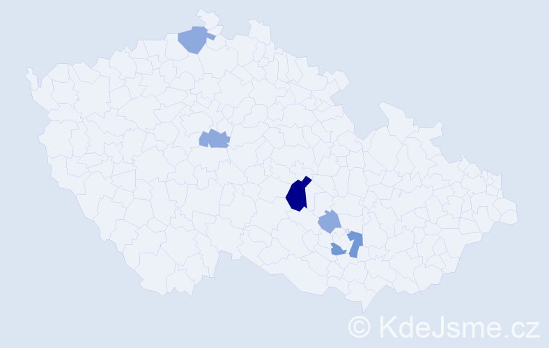 Příjmení: 'Vrša', počet výskytů 11 v celé ČR