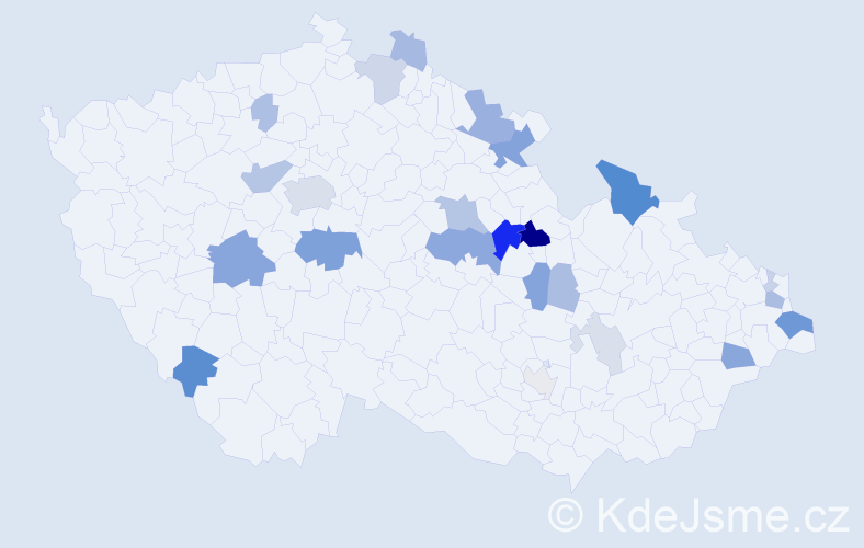 Příjmení: 'Dian', počet výskytů 73 v celé ČR