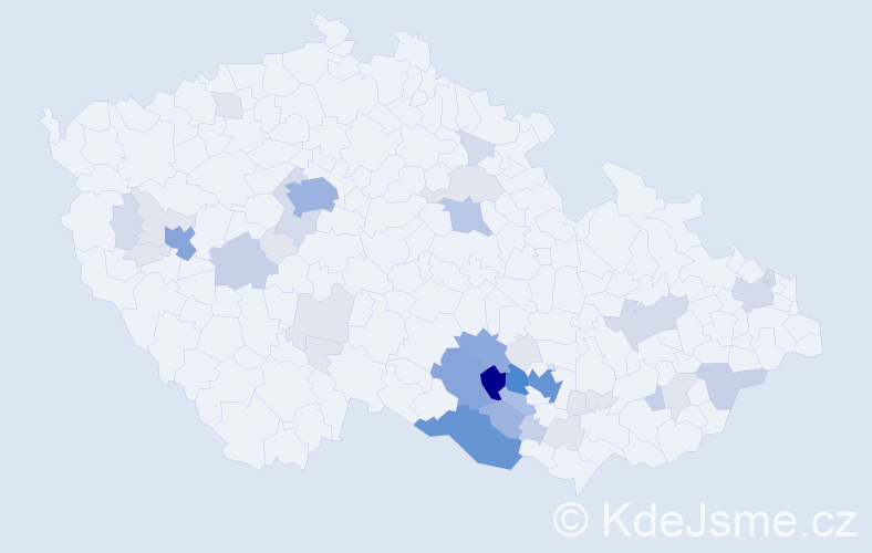 Příjmení: 'Řezaninová', počet výskytů 158 v celé ČR