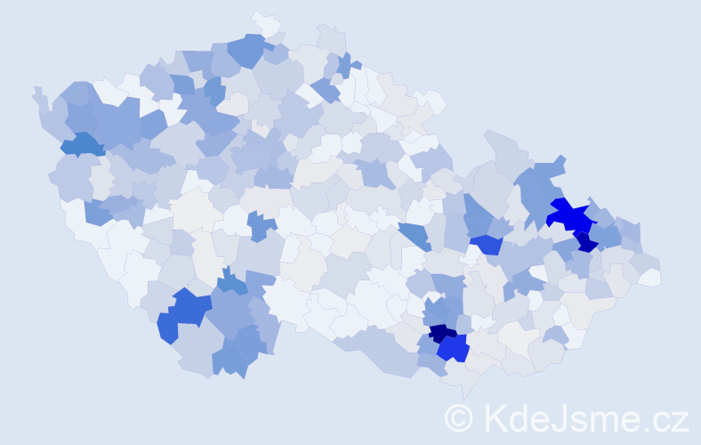 Příjmení: 'Klein', počet výskytů 1656 v celé ČR