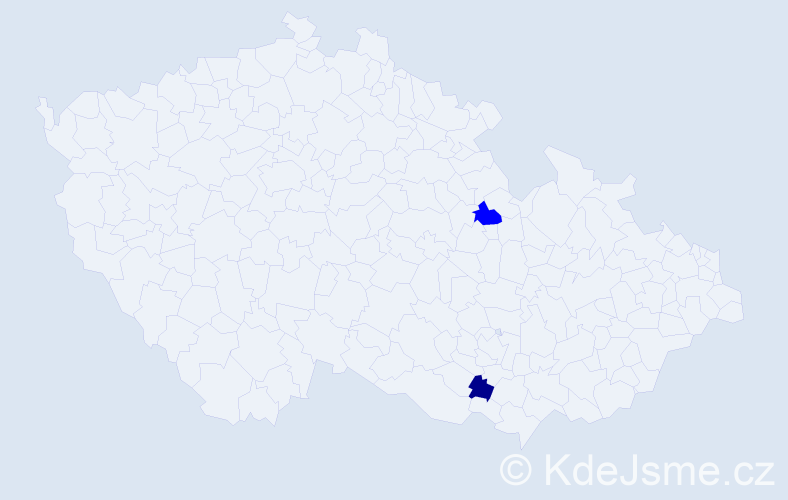 Příjmení: 'Bzduch', počet výskytů 5 v celé ČR