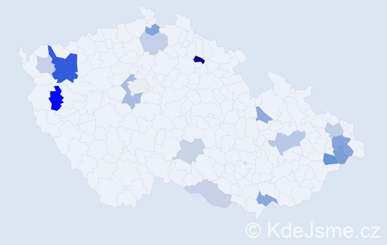 Příjmení: 'Suran', počet výskytů 33 v celé ČR