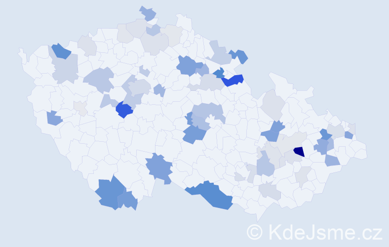 Příjmení: 'Debnárová', počet výskytů 129 v celé ČR