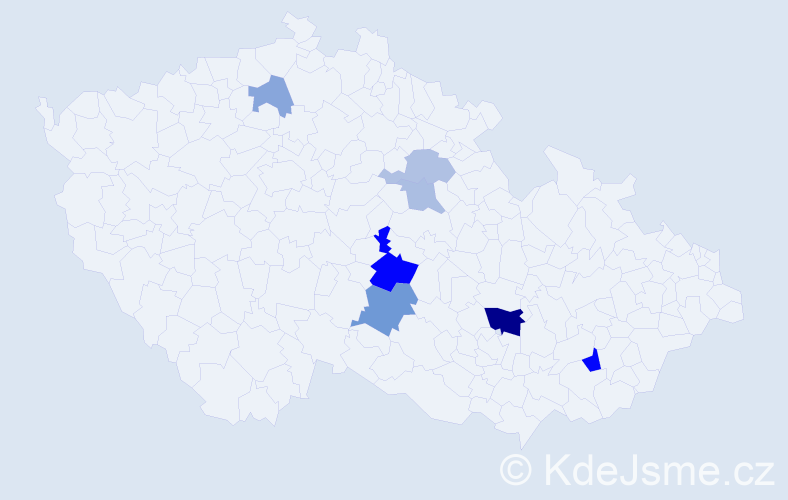 Příjmení: 'Purvee', počet výskytů 14 v celé ČR