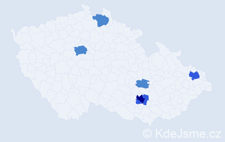 Příjmení: 'Kudynek', počet výskytů 19 v celé ČR