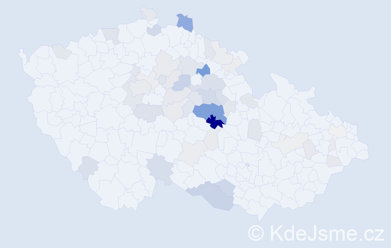 Příjmení: 'Modráčková', počet výskytů 150 v celé ČR