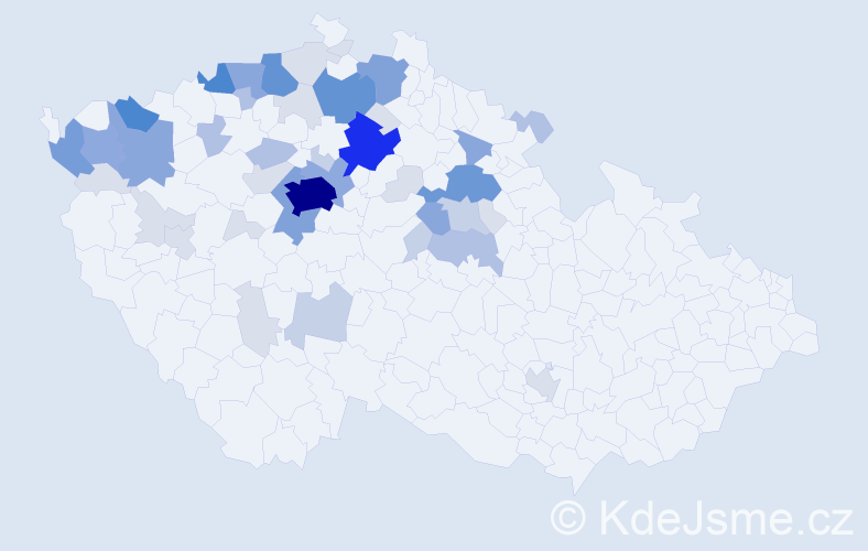 Příjmení: 'Poživilová', počet výskytů 170 v celé ČR