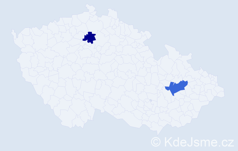 Příjmení: 'Gádociová', počet výskytů 5 v celé ČR