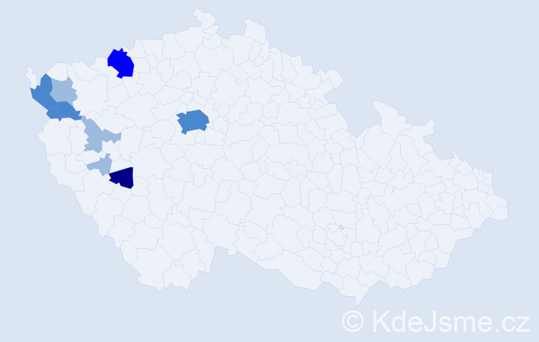 Příjmení: 'Chouň', počet výskytů 16 v celé ČR