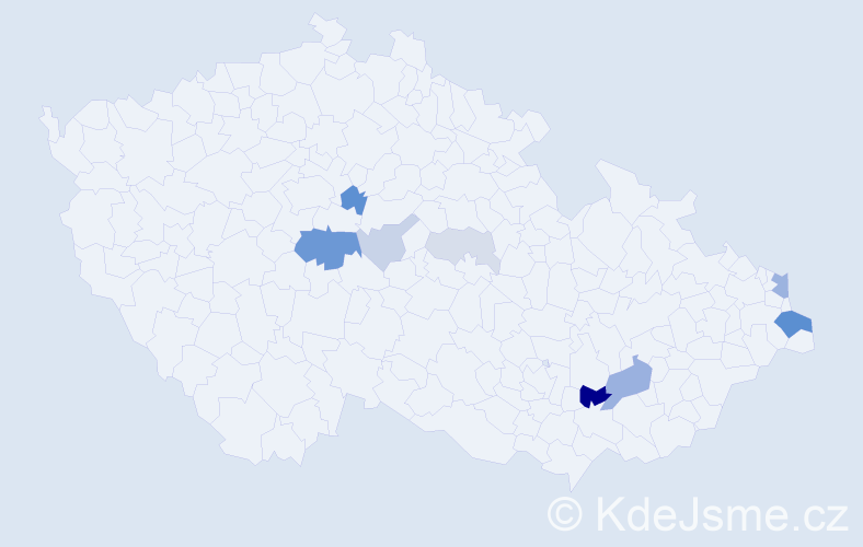 Příjmení: 'Kalfas', počet výskytů 25 v celé ČR