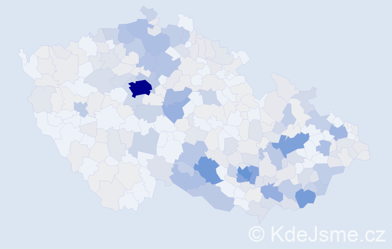 Příjmení: 'Jahoda', počet výskytů 1219 v celé ČR