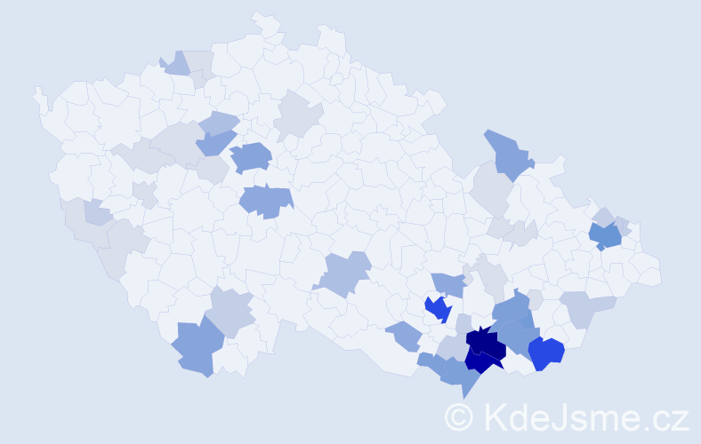 Příjmení: 'Mančík', počet výskytů 180 v celé ČR
