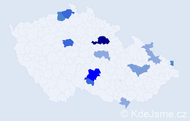 Příjmení: 'Bulák', počet výskytů 38 v celé ČR