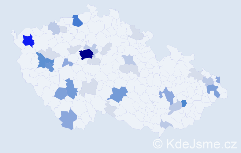 Příjmení: 'Karol', počet výskytů 124 v celé ČR