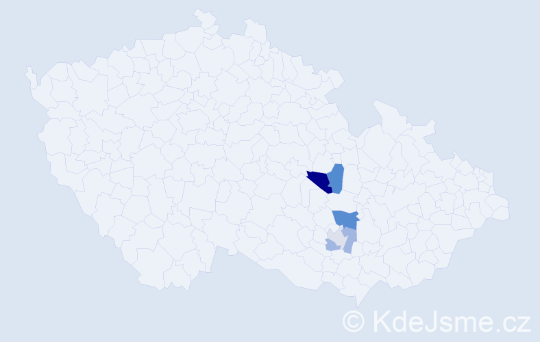 Příjmení: 'Kunčák', počet výskytů 16 v celé ČR