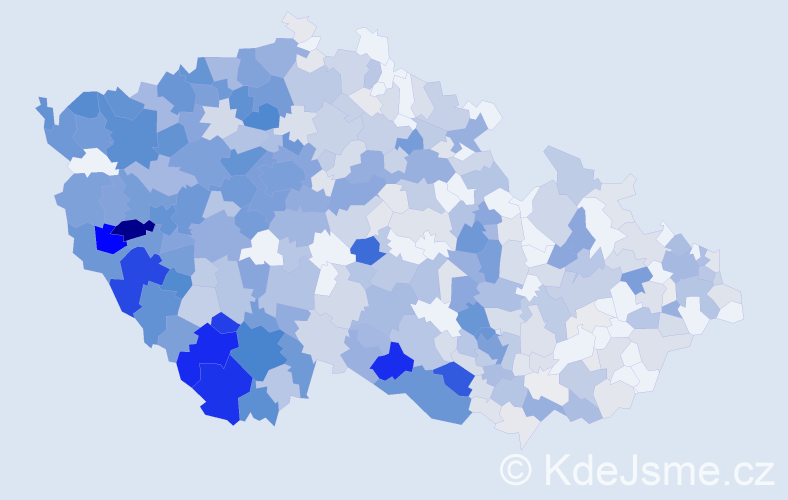 Příjmení: 'Bauer', počet výskytů 2300 v celé ČR