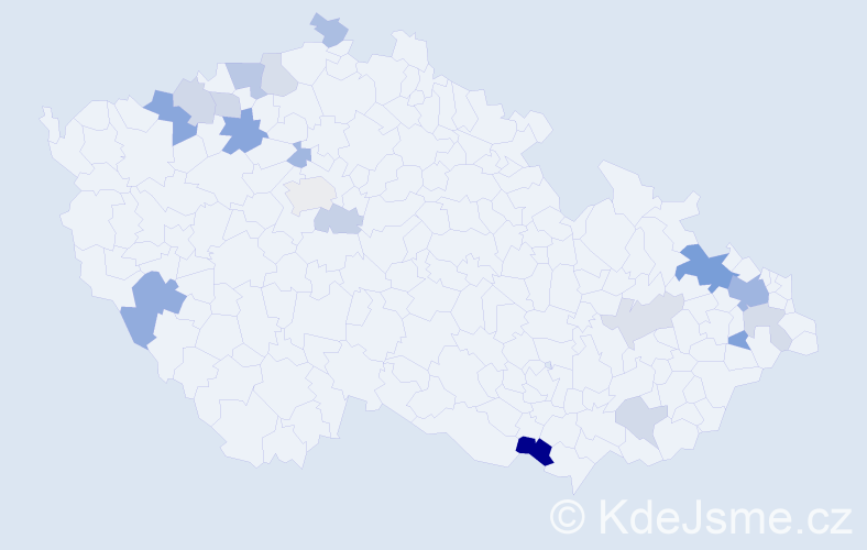 Příjmení: 'Mačuga', počet výskytů 36 v celé ČR