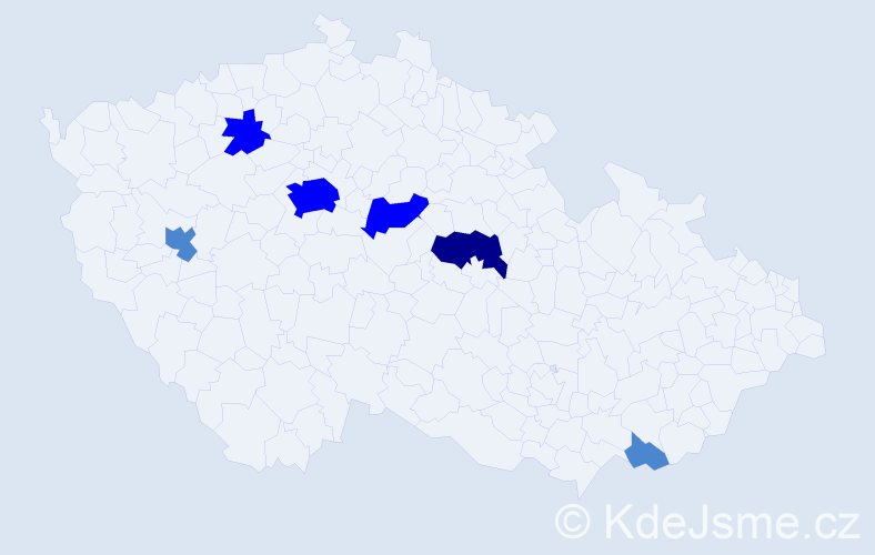 Příjmení: '"O'neill"', počet výskytů 11 v celé ČR