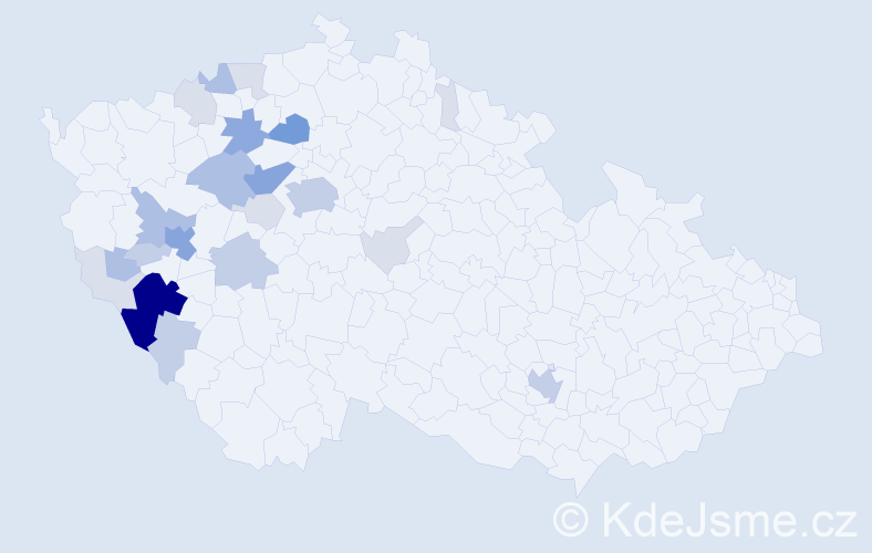 Příjmení: 'Uldrych', počet výskytů 71 v celé ČR