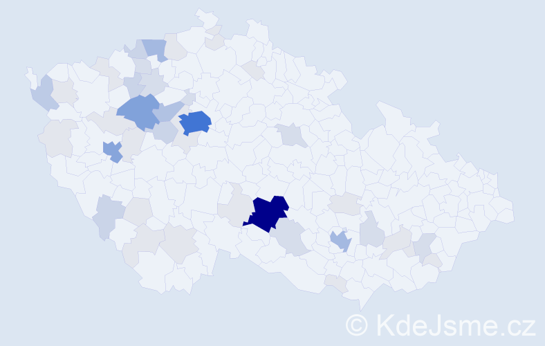 Příjmení: 'Hinková', počet výskytů 145 v celé ČR