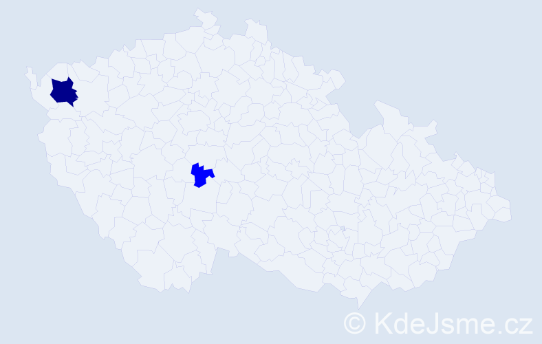 Příjmení: 'Vecelová', počet výskytů 5 v celé ČR