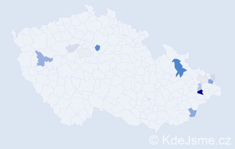 Příjmení: 'Kojdová', počet výskytů 23 v celé ČR