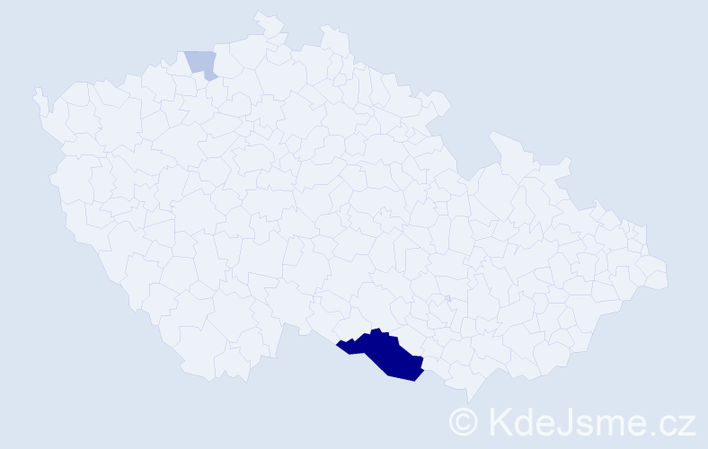 Příjmení: 'Rossiwal', počet výskytů 17 v celé ČR