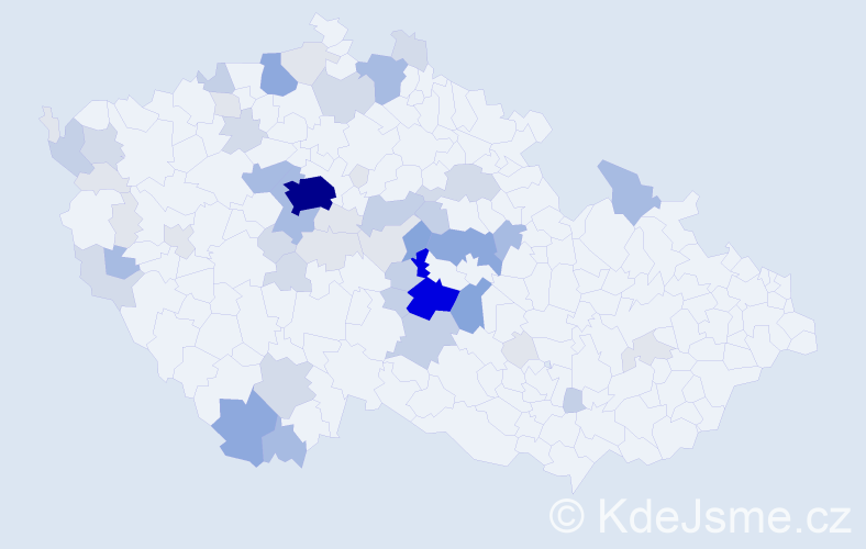 Příjmení: 'Merunková', počet výskytů 187 v celé ČR