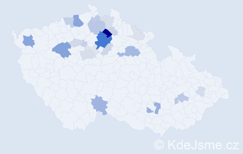Příjmení: 'Koliáš', počet výskytů 87 v celé ČR