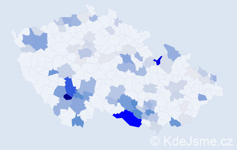 Příjmení: 'Buchtelová', počet výskytů 325 v celé ČR