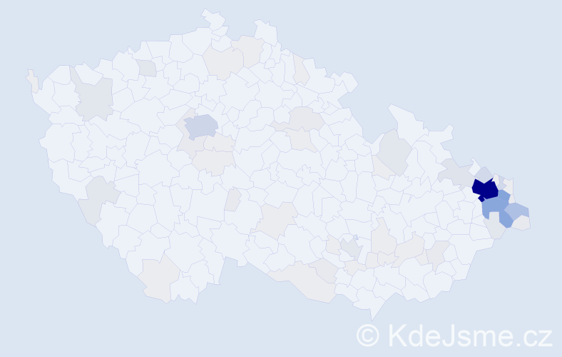 Příjmení: 'Tomis', počet výskytů 256 v celé ČR