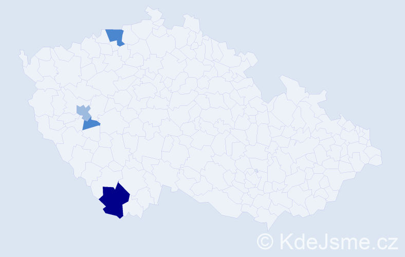 Příjmení: 'Neuberk', počet výskytů 9 v celé ČR